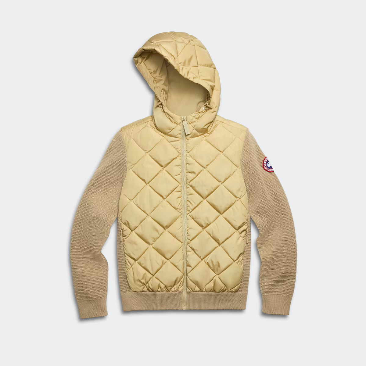 Canada Goose Veste capuche en maille matelasse HyBridge Femmes Ecru Beige M 825 €