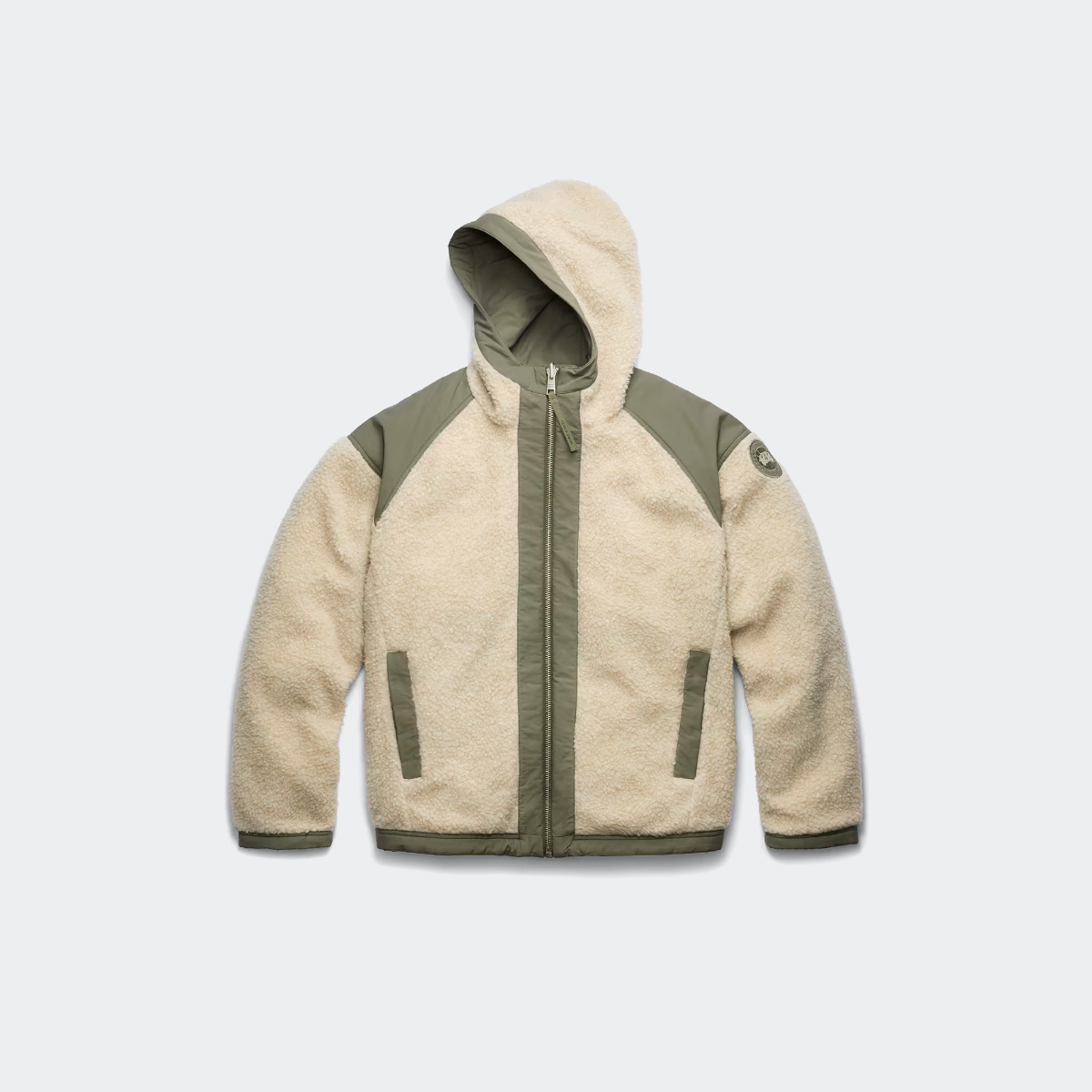 Canada Goose Blouson aviateur en polaire rversible Alberni Hommes Light TanSmokey Sage P 950 €
