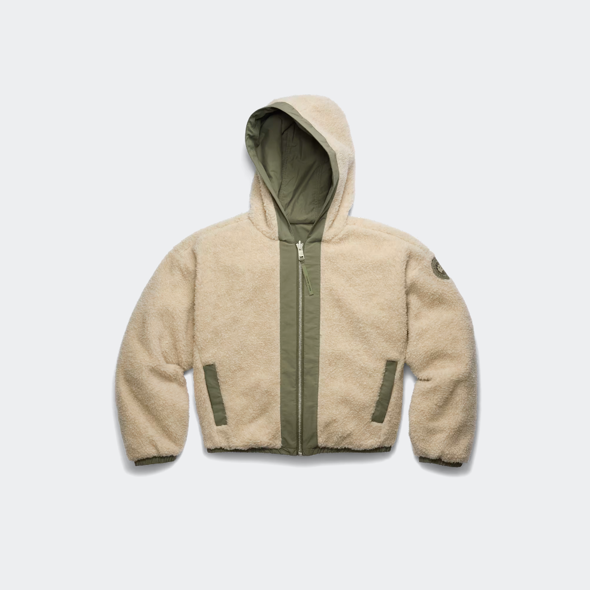 Canada Goose Blouson aviateur en polaire rversible Alberni pour femme Femmes Light TanSmokey Sage M 950 €