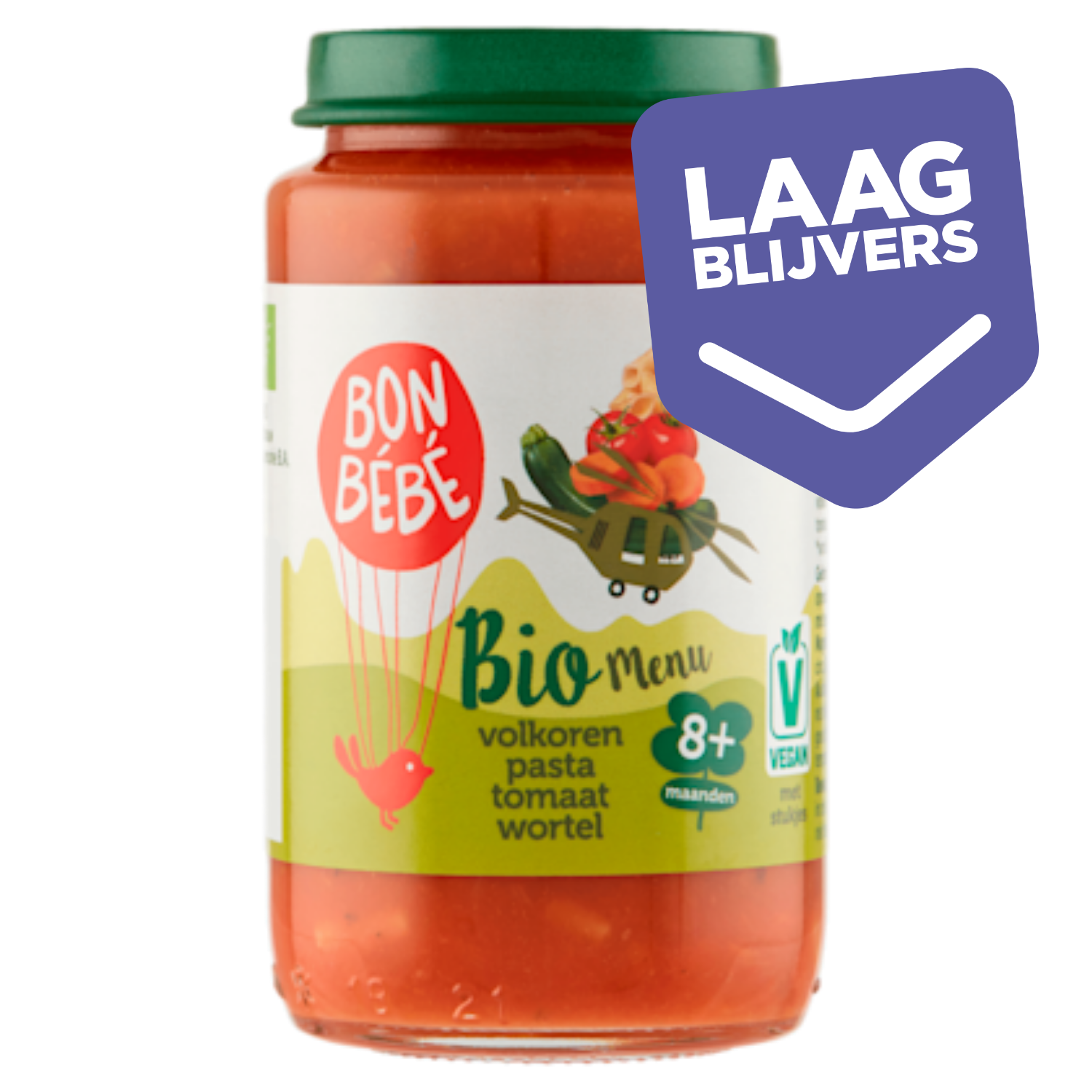 Bonbebe Bio M0811 volkoren pasta tomaat wortel