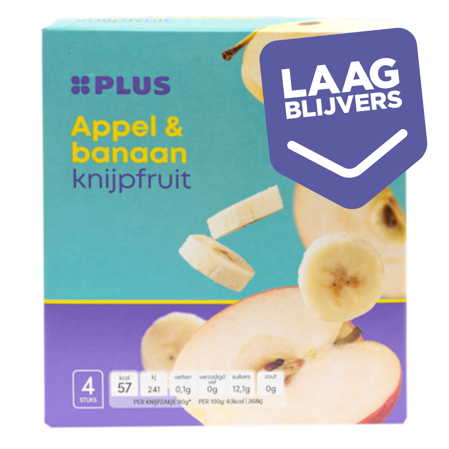 PLUS Knijpfruit appel & banaan 4x90gr
