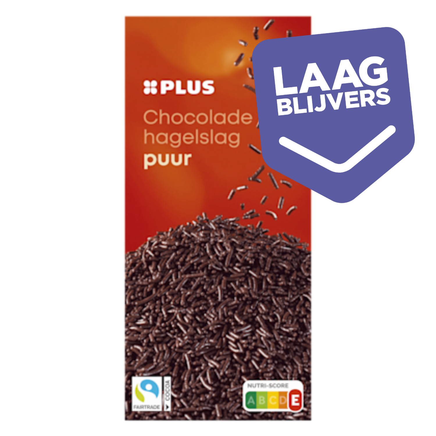 PLUS Chocoladehagel puur Fairtrade