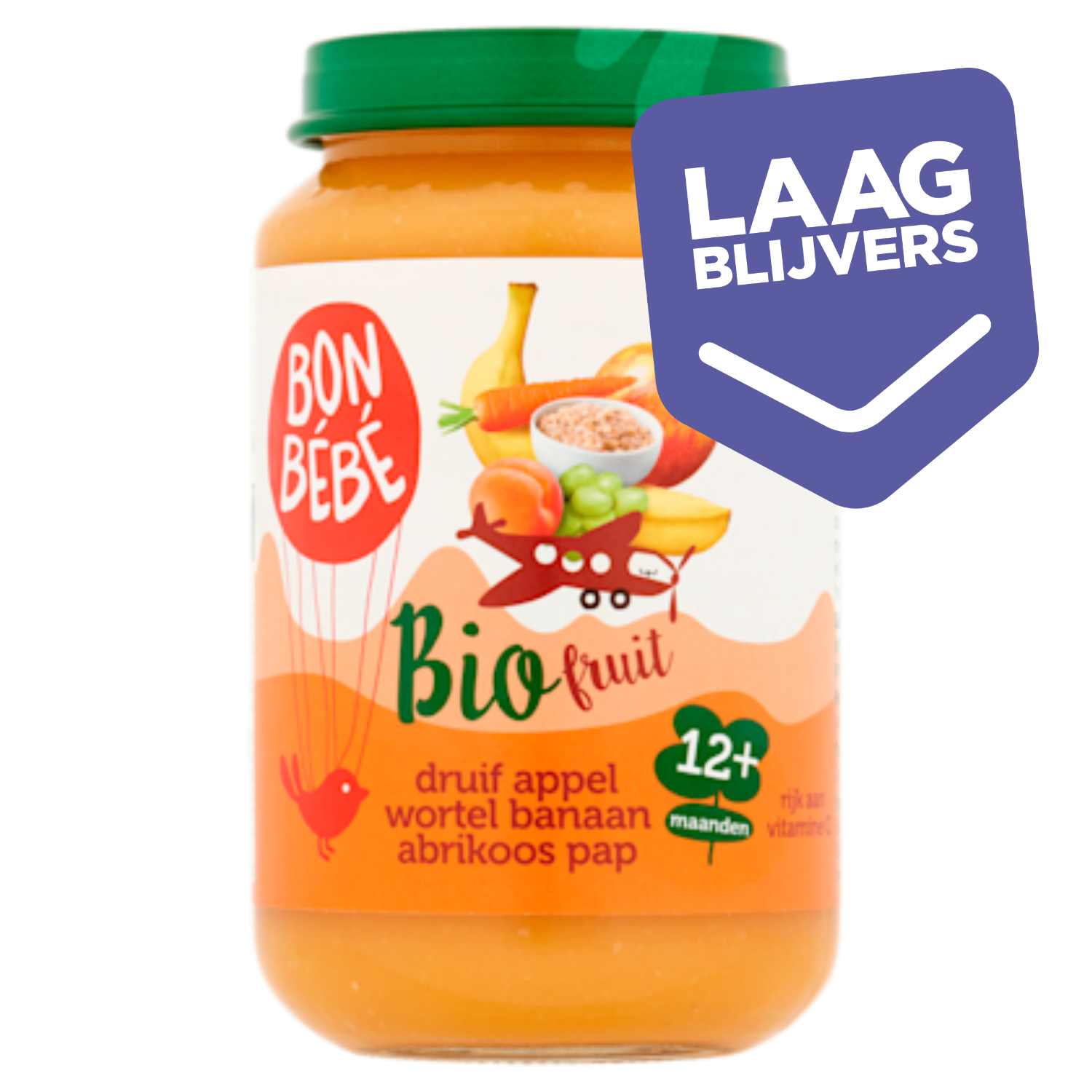 Bonbebe Bio 12F1201 Druif Appel Wortel Banaan