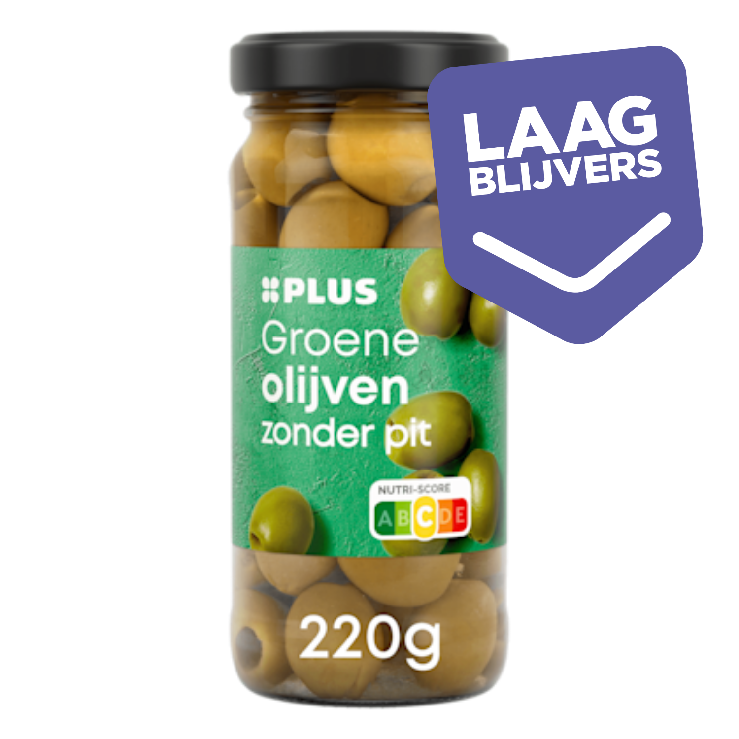 PLUS Groene olijven zonder pit