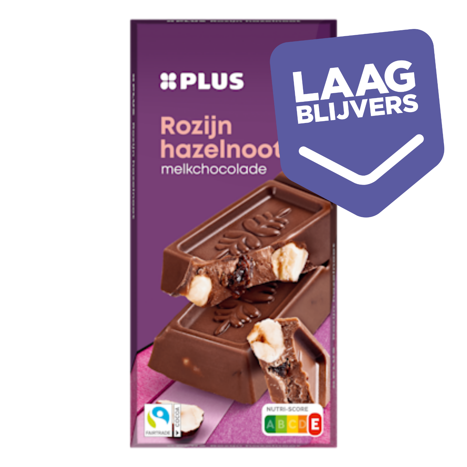 PLUS Chocoladereep melk rozijn hazelnoot FT