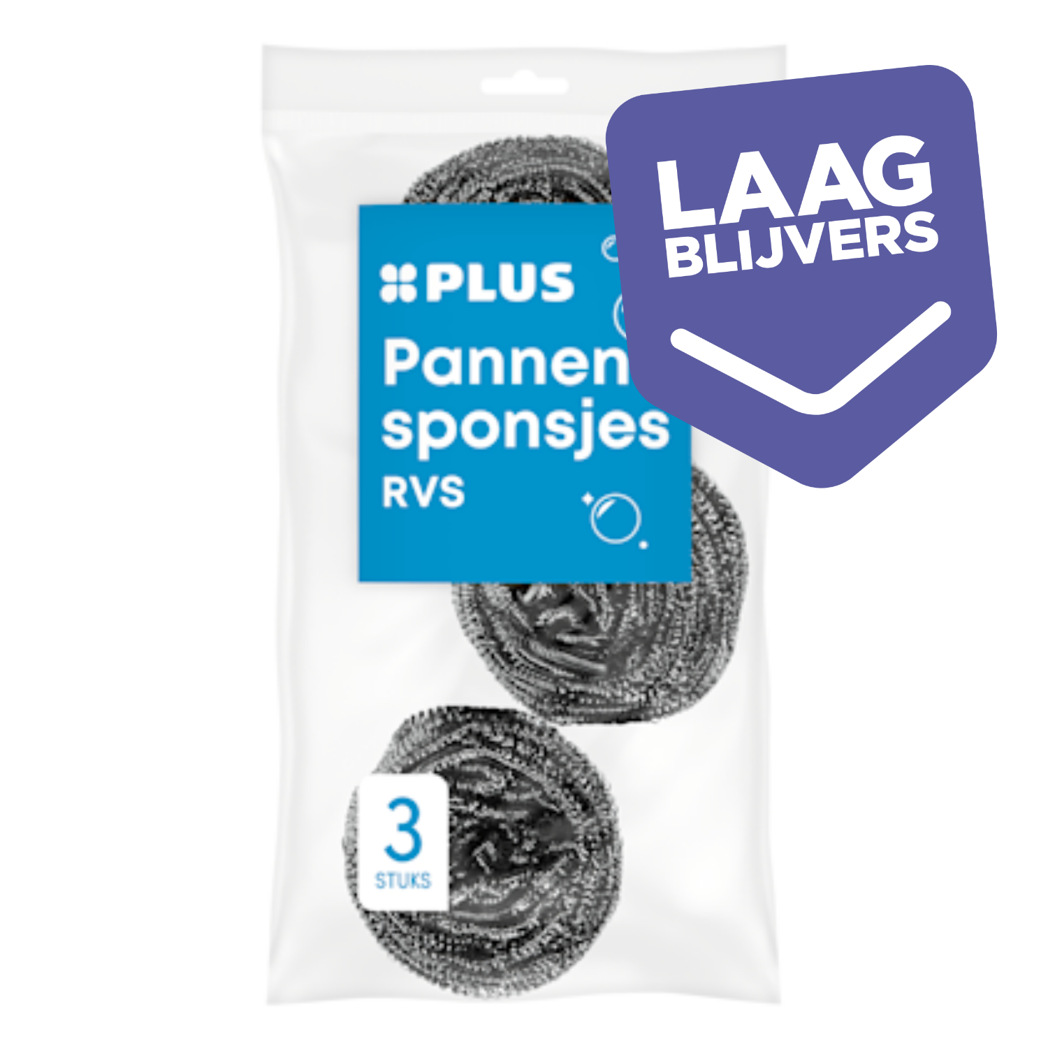PLUS Pannenspons RVS