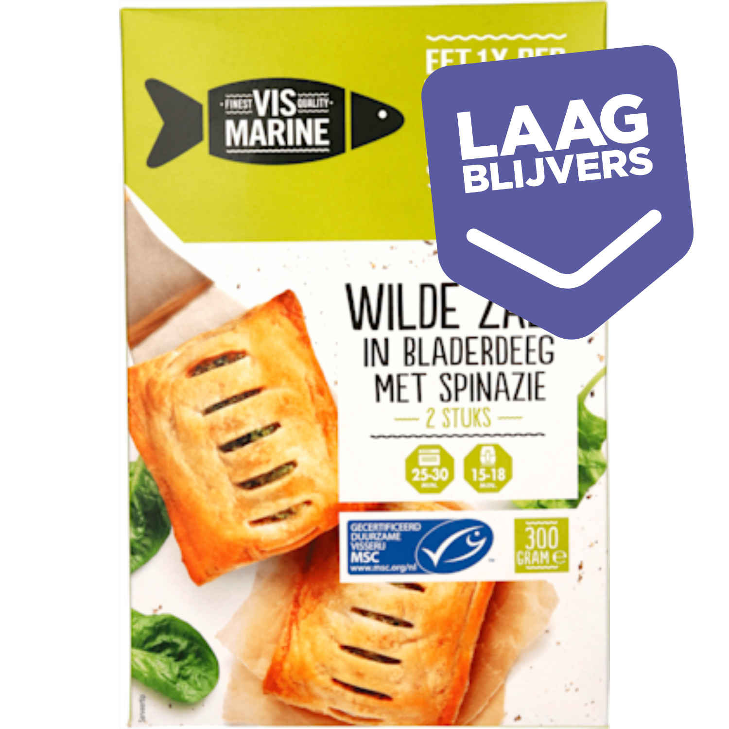 Vis Marine Wilde Zalm in bladerdeeg met spinazie