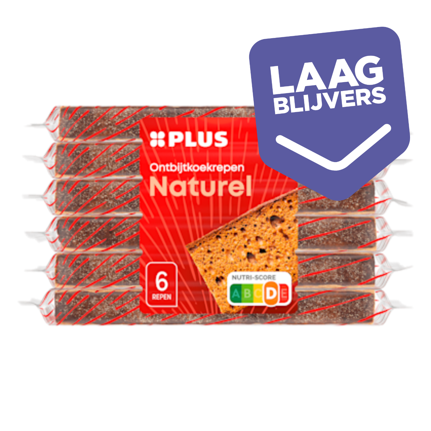 PLUS Ontbijtkoekrepen Naturel 6 pack