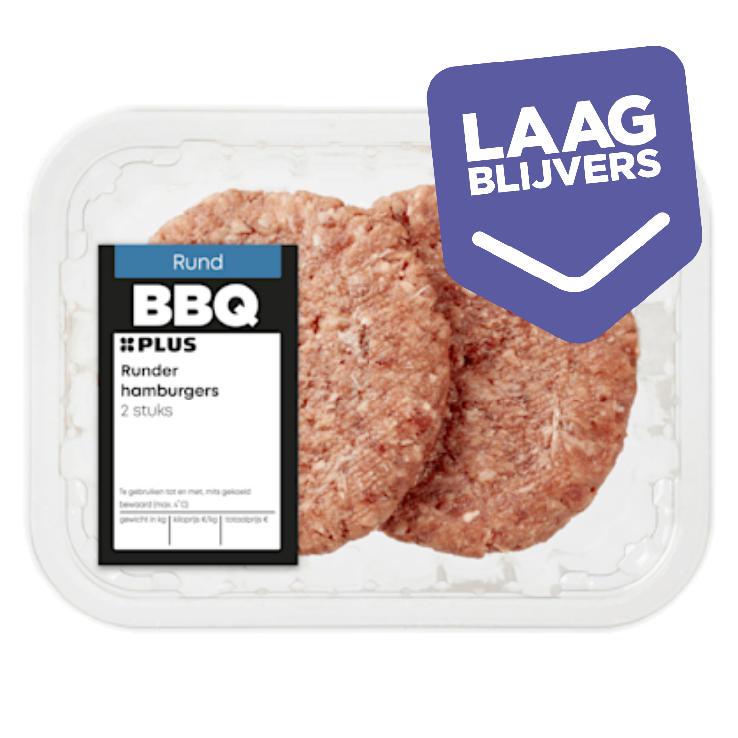 PLUS Runder hamburger 2 stuks