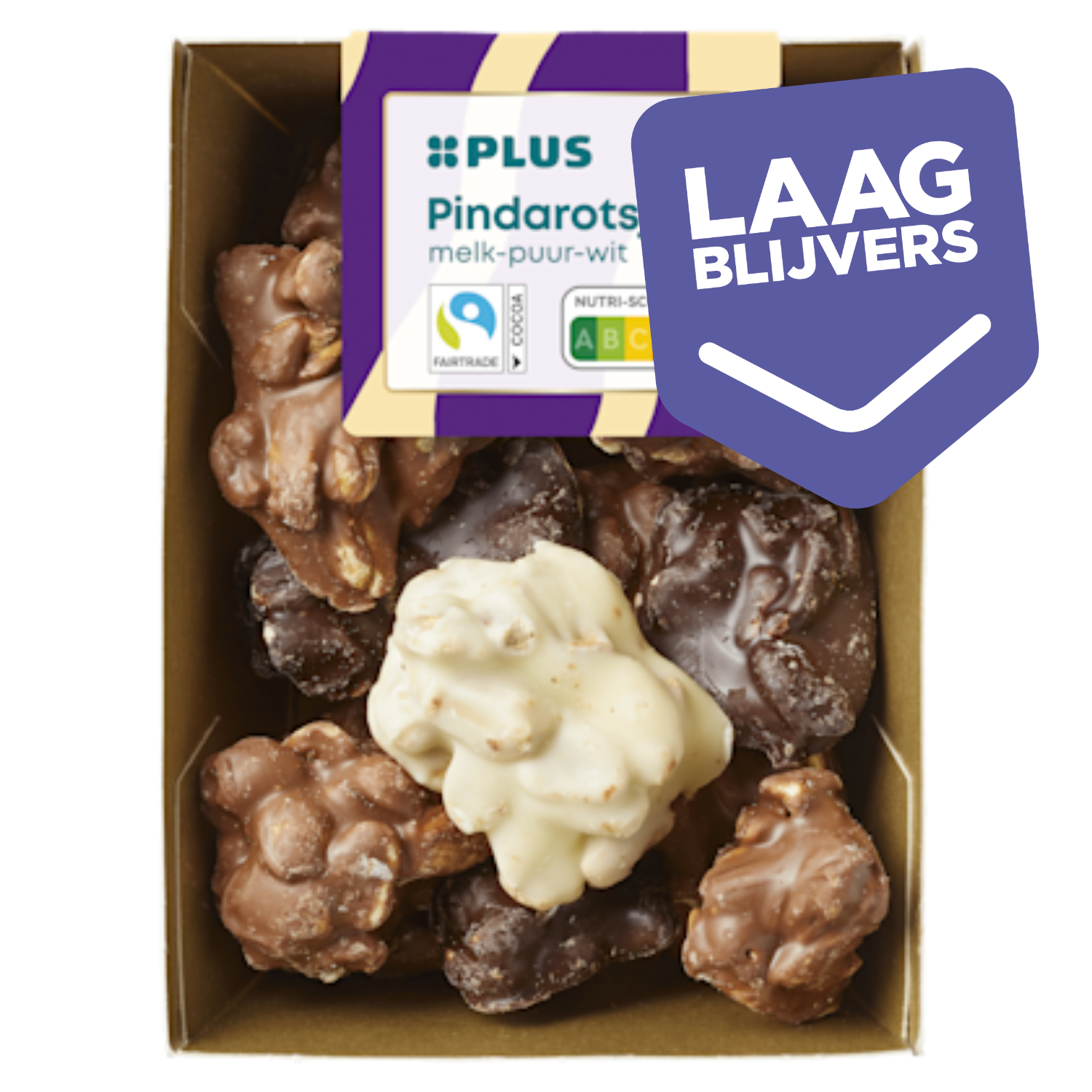 PLUS Pindarotsjes melk/wit/puur
