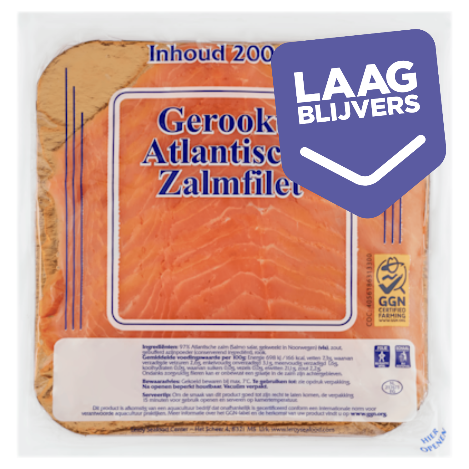 Neutraal Gerookte Atlantische zalmfilet