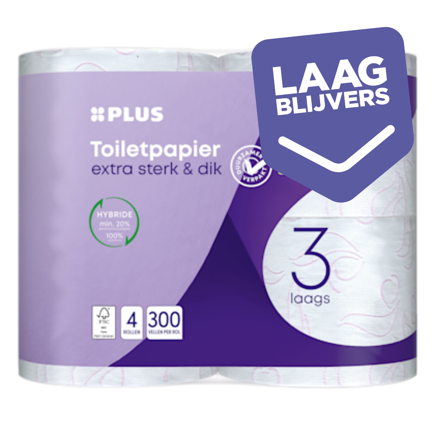 PLUS Toiletpapier 3-laags maxi