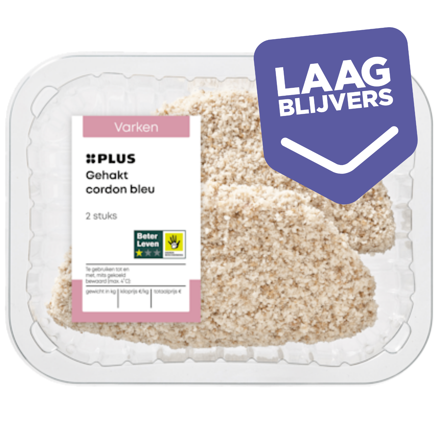PLUS Gehakt cordon bleu 2 stuks